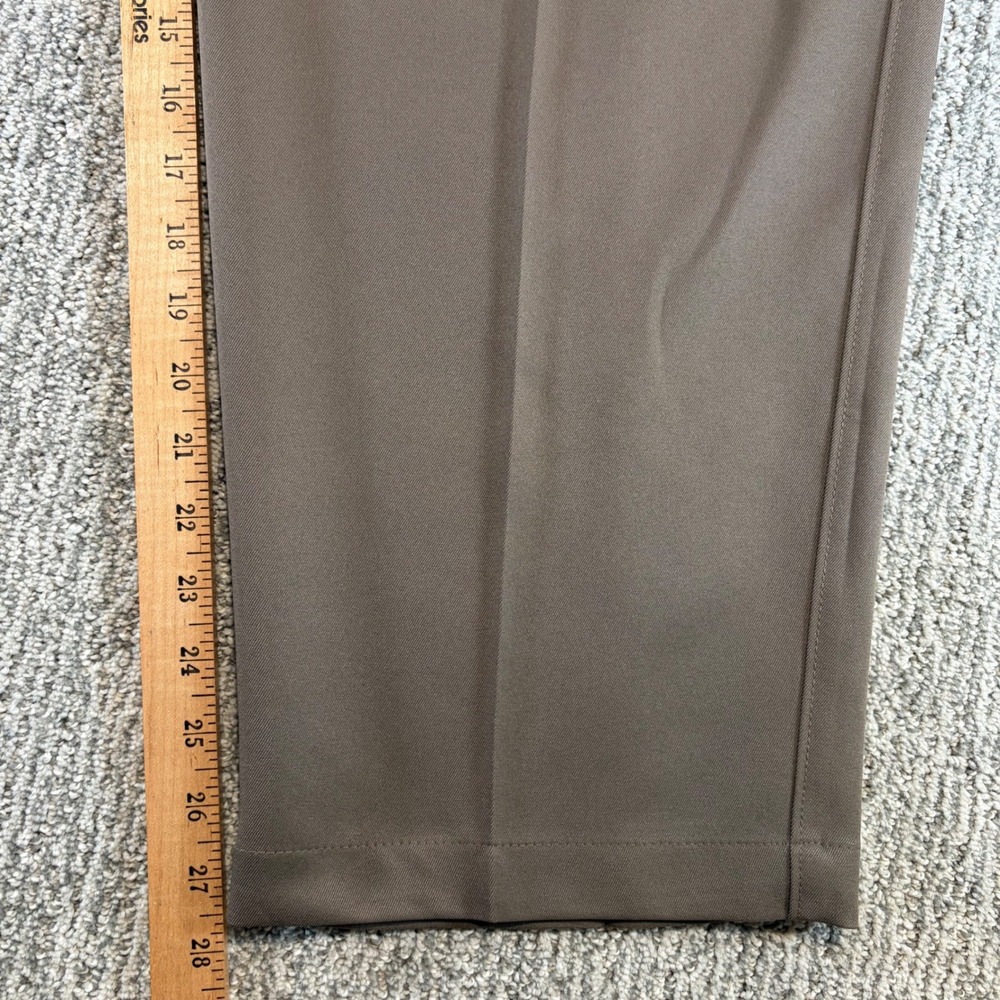 Oak Hill Dress Pants Mens 46/28 Brown Pleated Front Polyester Trousers Classic - Picture 6 of 8